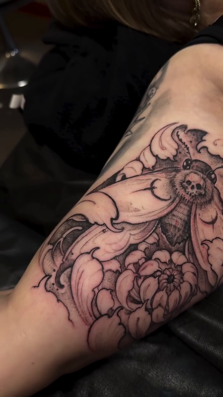Tattoo by @jsintaylor — black_and_grey, dark_realism
