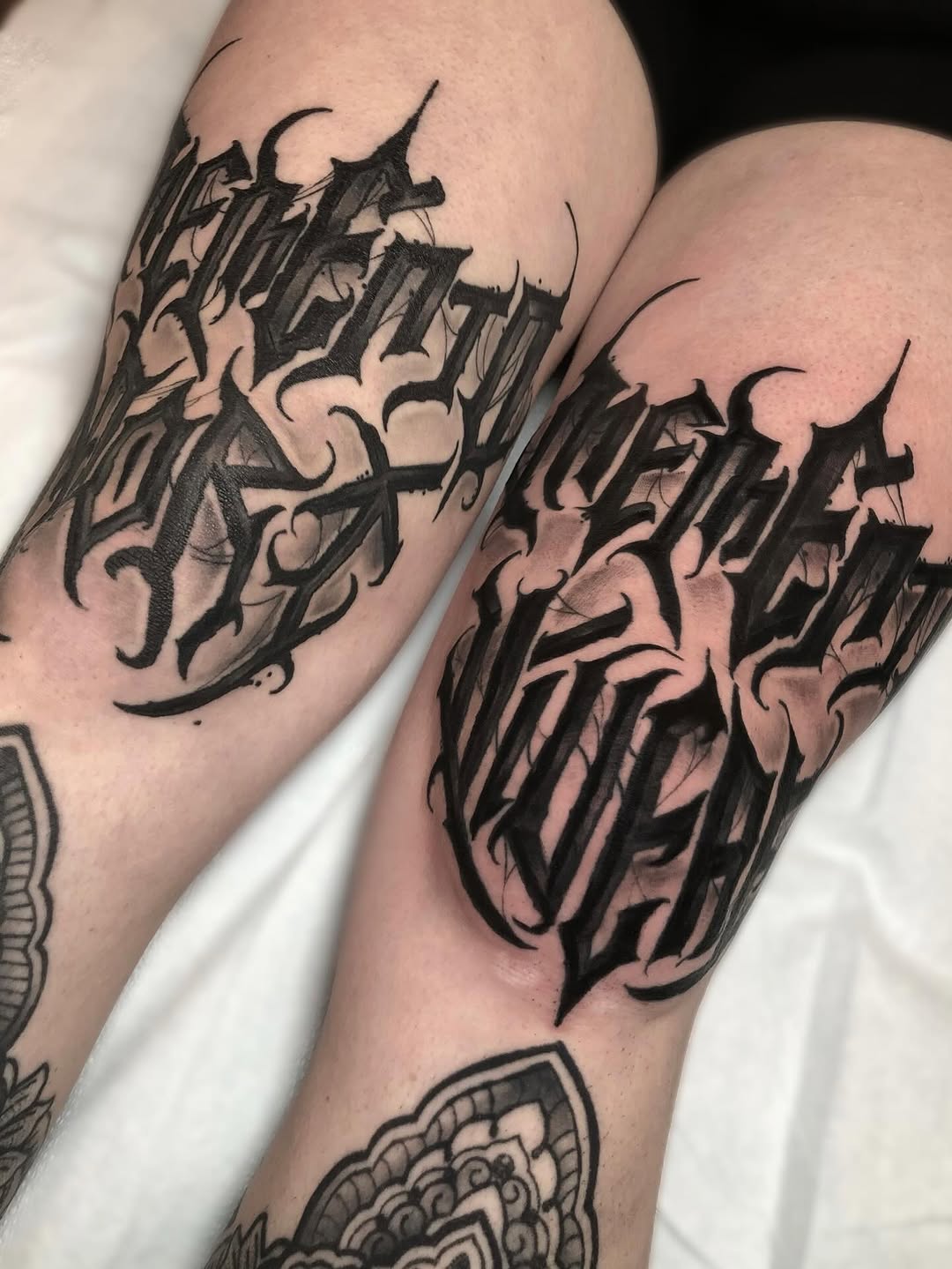 Tattoo by @melissabtattoos — lettering_script, blackwork