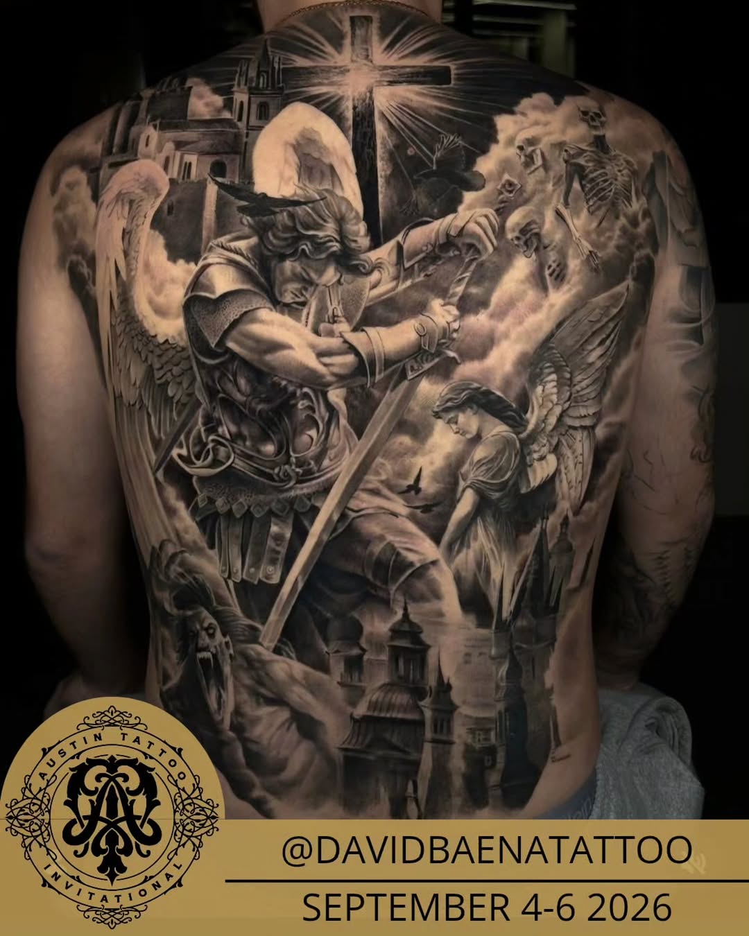 Tattoo by @davidbaenatattoo — realism, black_and_grey