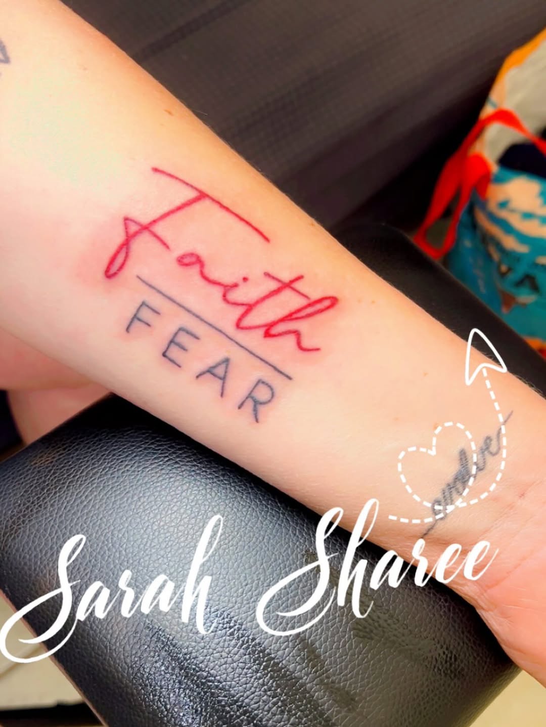 Tattoo by @sarahsshop822 — lettering_script, fine_line