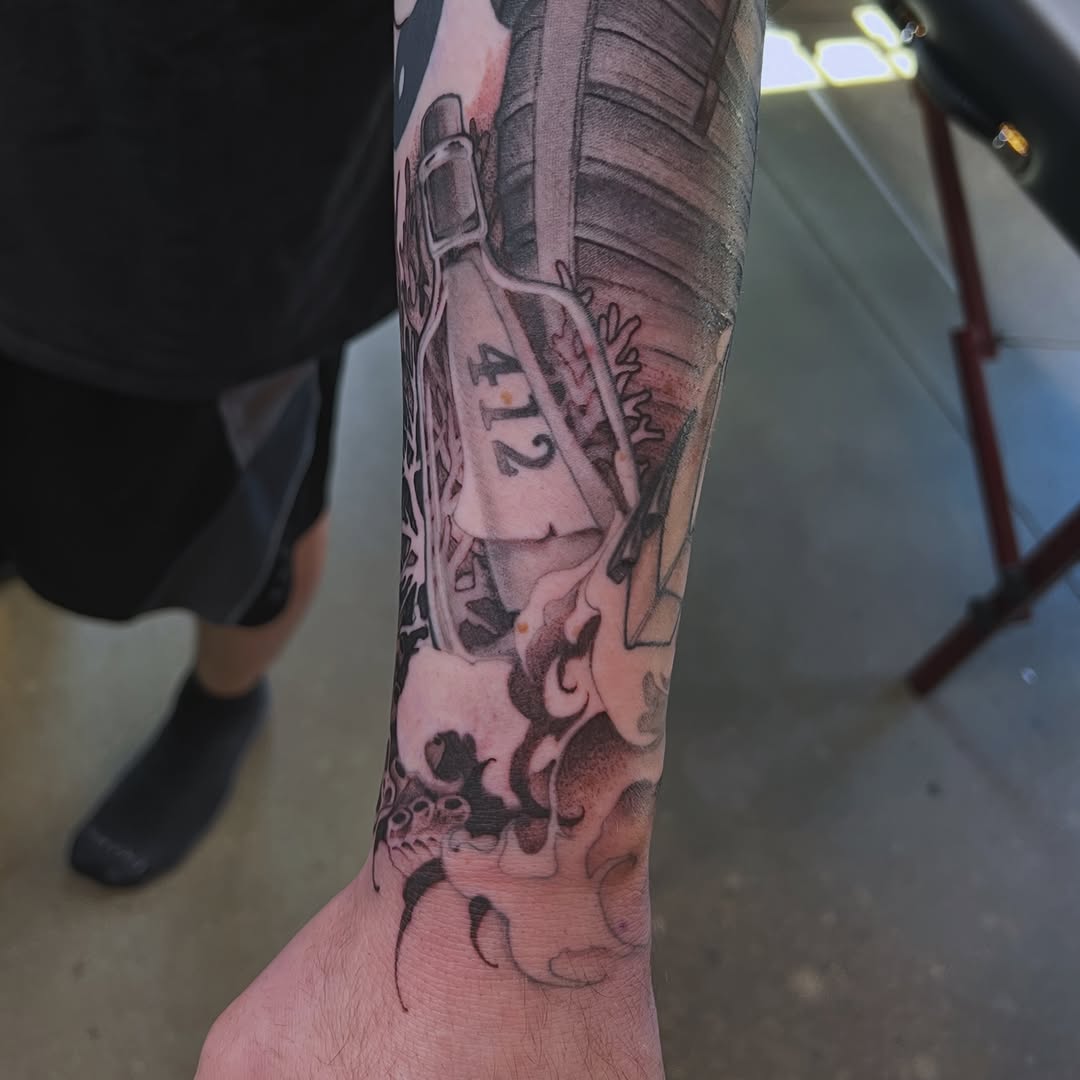 Tattoo by @themildginger — black_and_grey