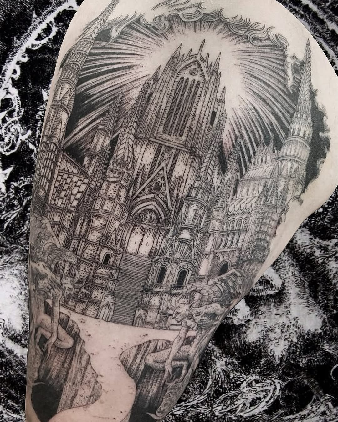 Tattoo by @kritrv — black_and_grey, illustrative