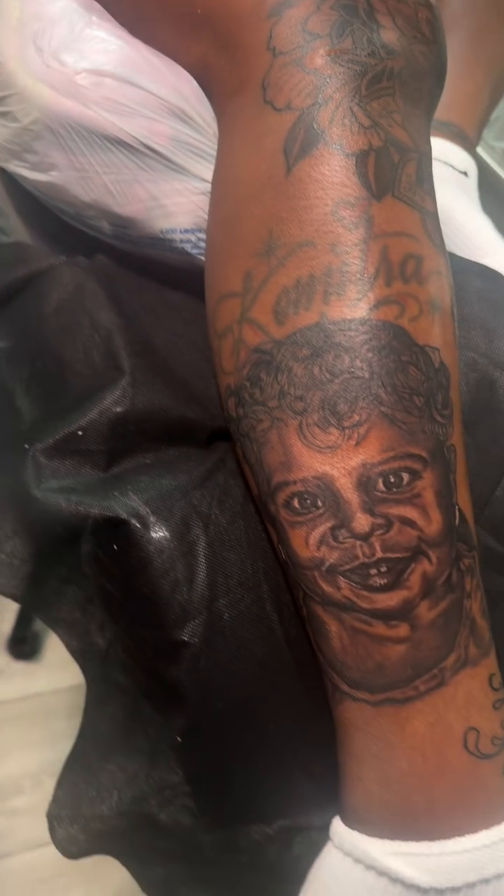 Tattoo by @custard1992tattoos — realism, black_and_grey