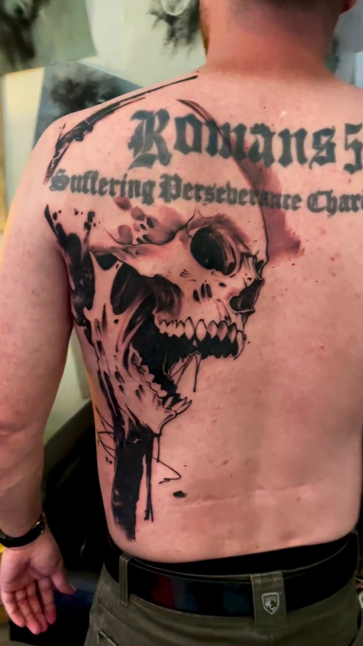 Tattoo by @davidgarnerart — blackwork