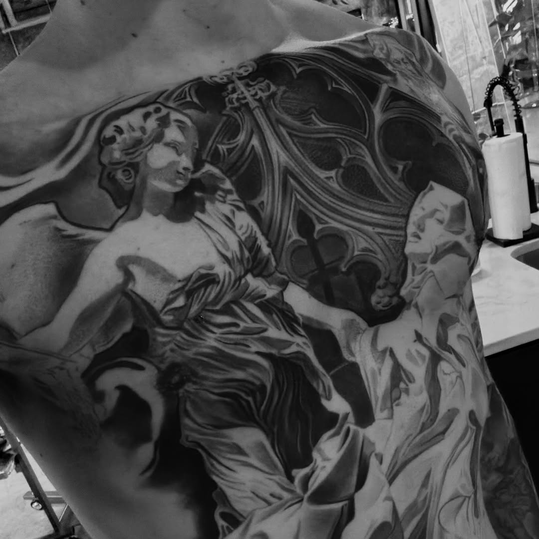 Tattoo by @carter.studios.ink โ realism, black_and_grey
