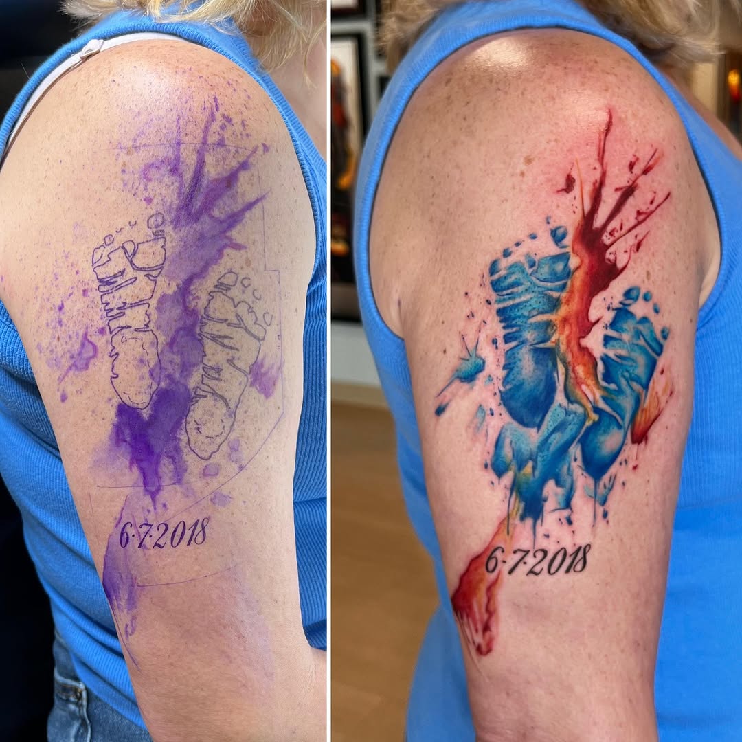 Tattoo by @jessica_kloostattoos — illustrative, watercolor