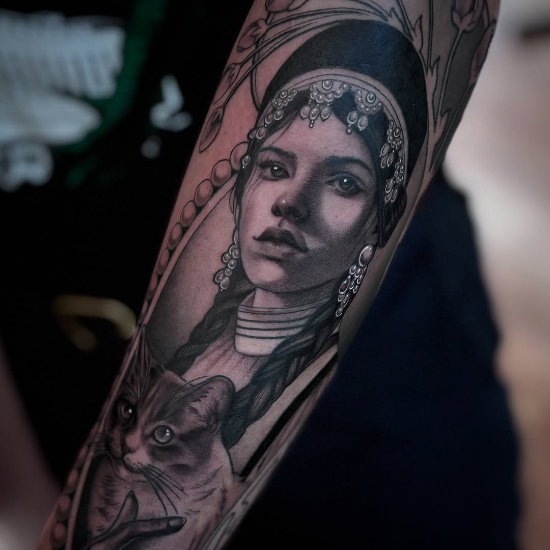 Tattoo by @stretched.marks.tattoo — realism, black_and_grey