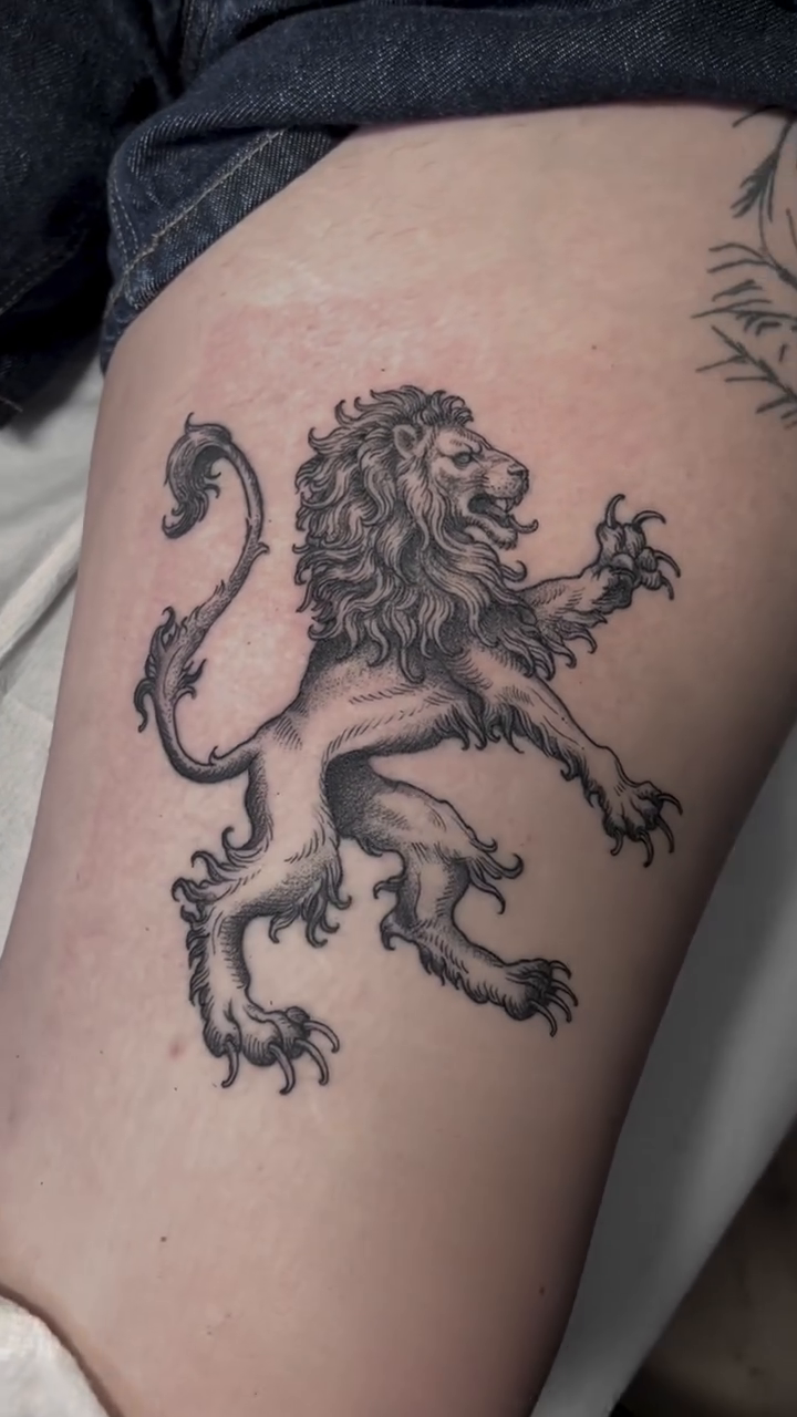 Tattoo by @woodrowtattoo — black_and_grey, realism