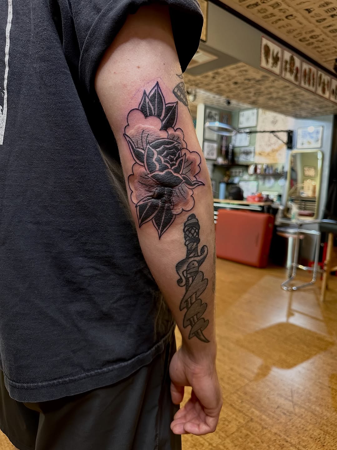 Tattoo by @teddybtattoos — blackwork
