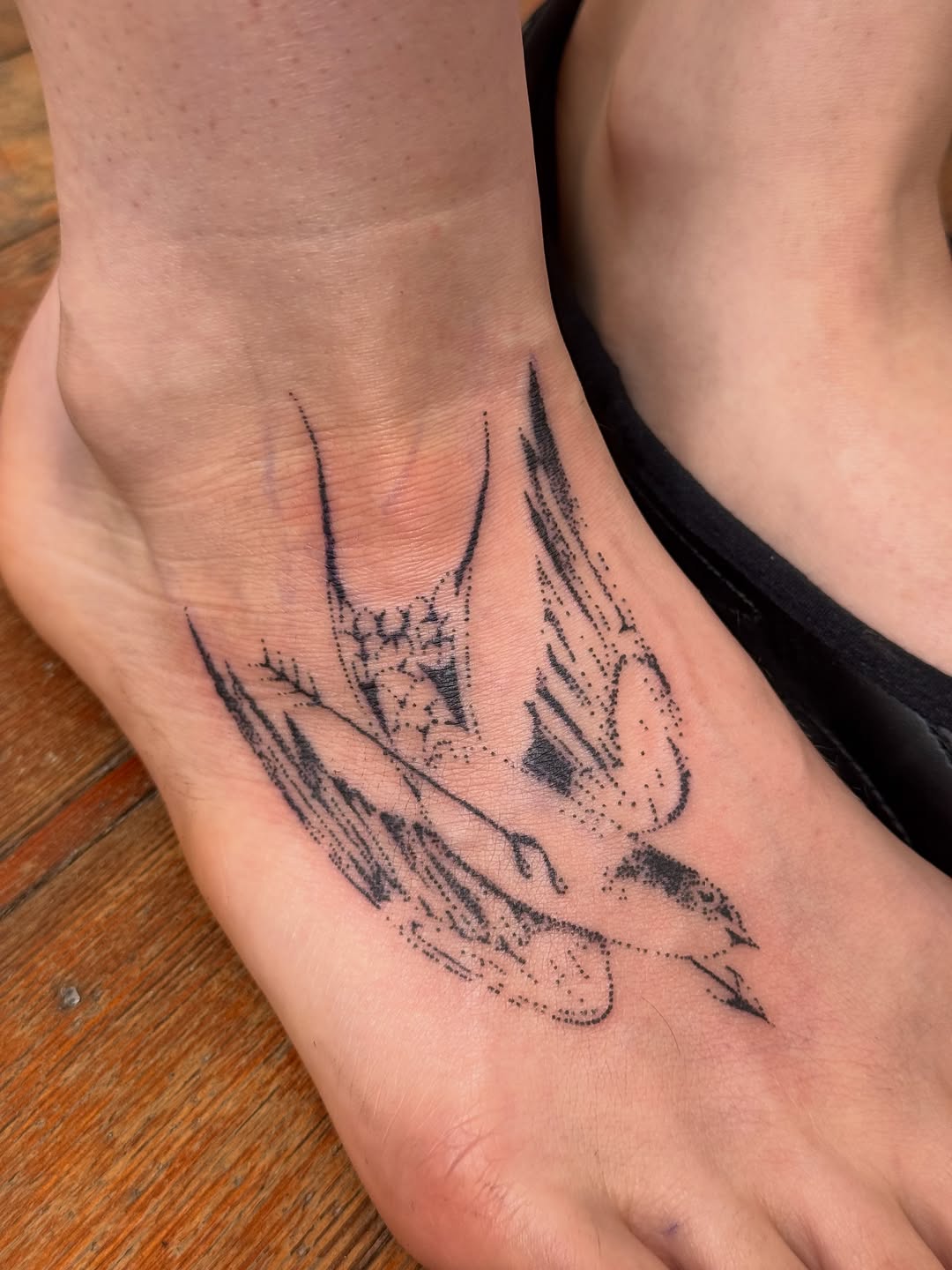 Tattoo by @zap.mommy — dotwork, fine_line