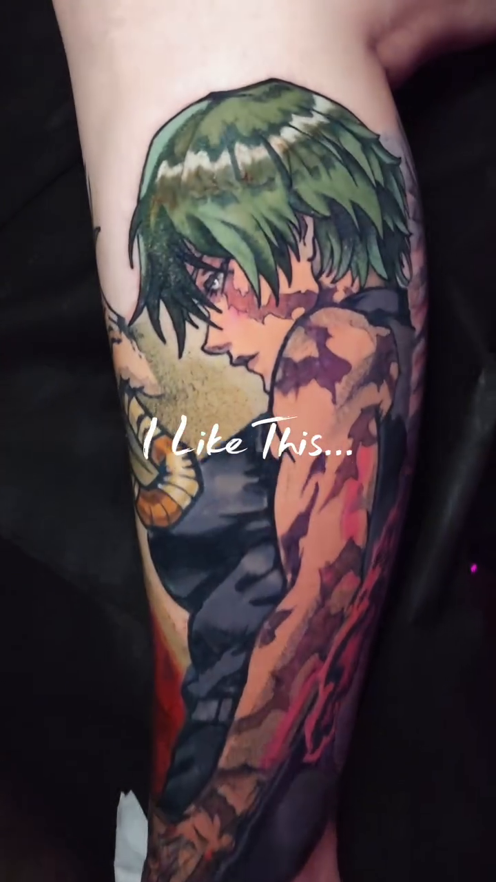 Tattoo by @kamuy.art โ anime, illustrative
