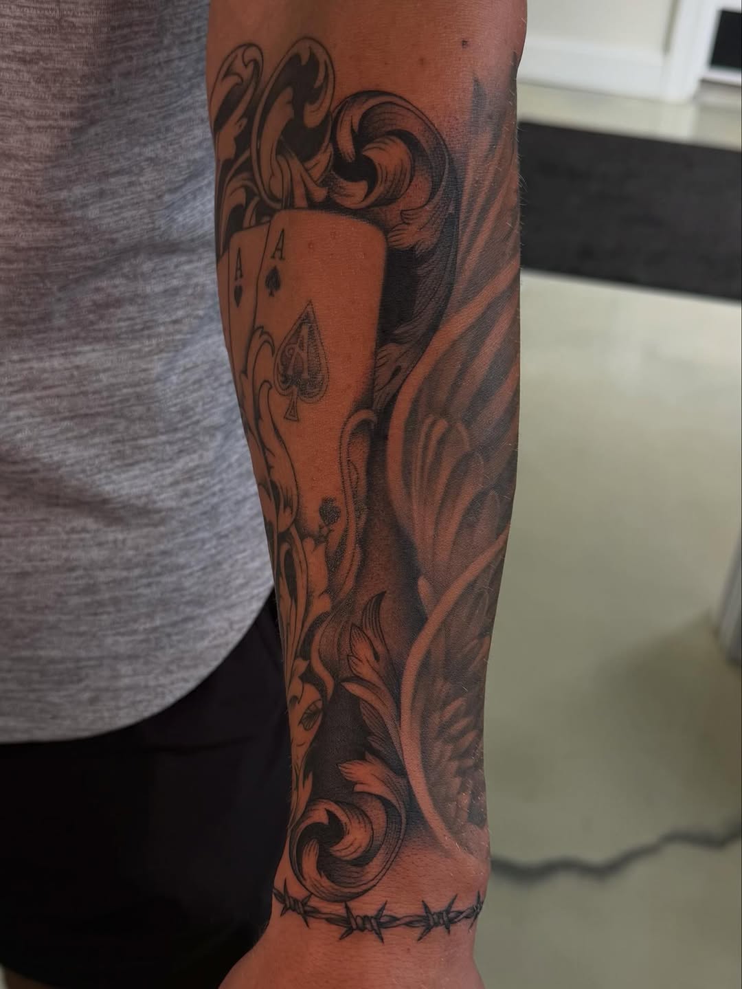 Tattoo by @tattooer_haylie — black_and_grey, illustrative