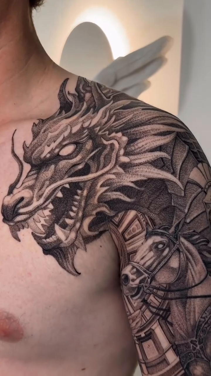 Tattoo by @cot_tattoo โ realism, black_and_grey