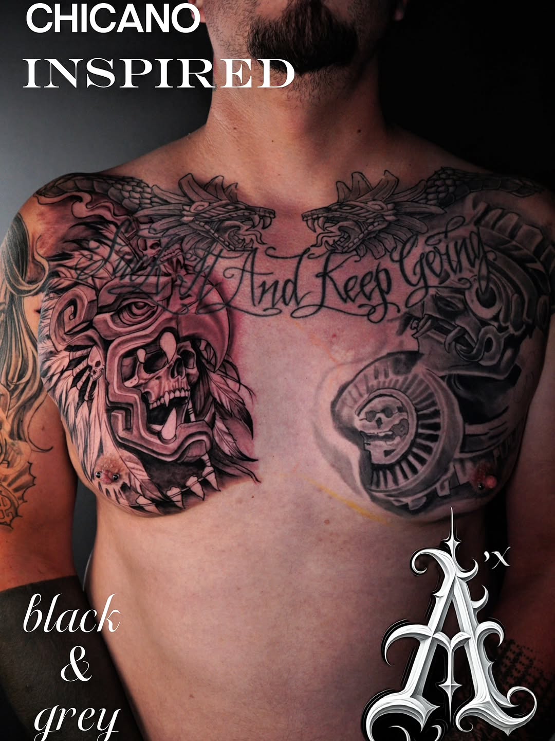 Tattoo by @tattoobytats โ chicano, black_and_grey