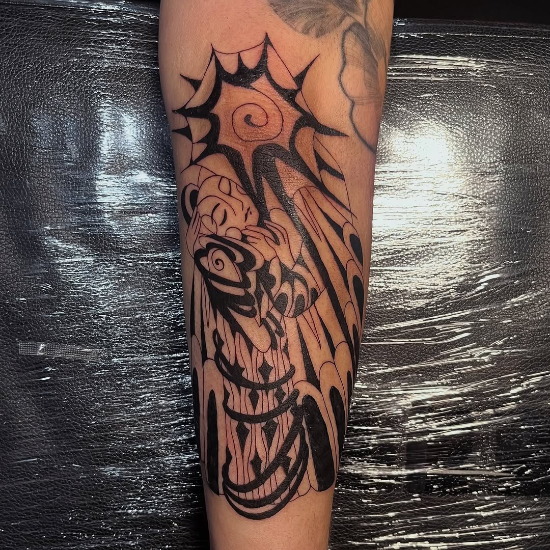 Tattoo by @cow.boy.ink — blackwork, ornamental
