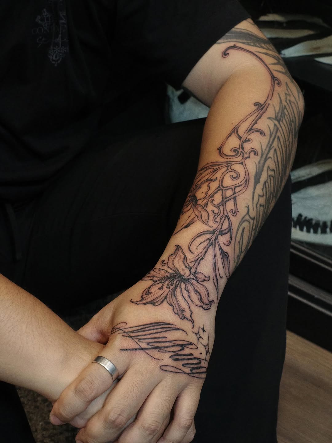 Tattoo by @gf.tattookorat — fine_line, lettering_script