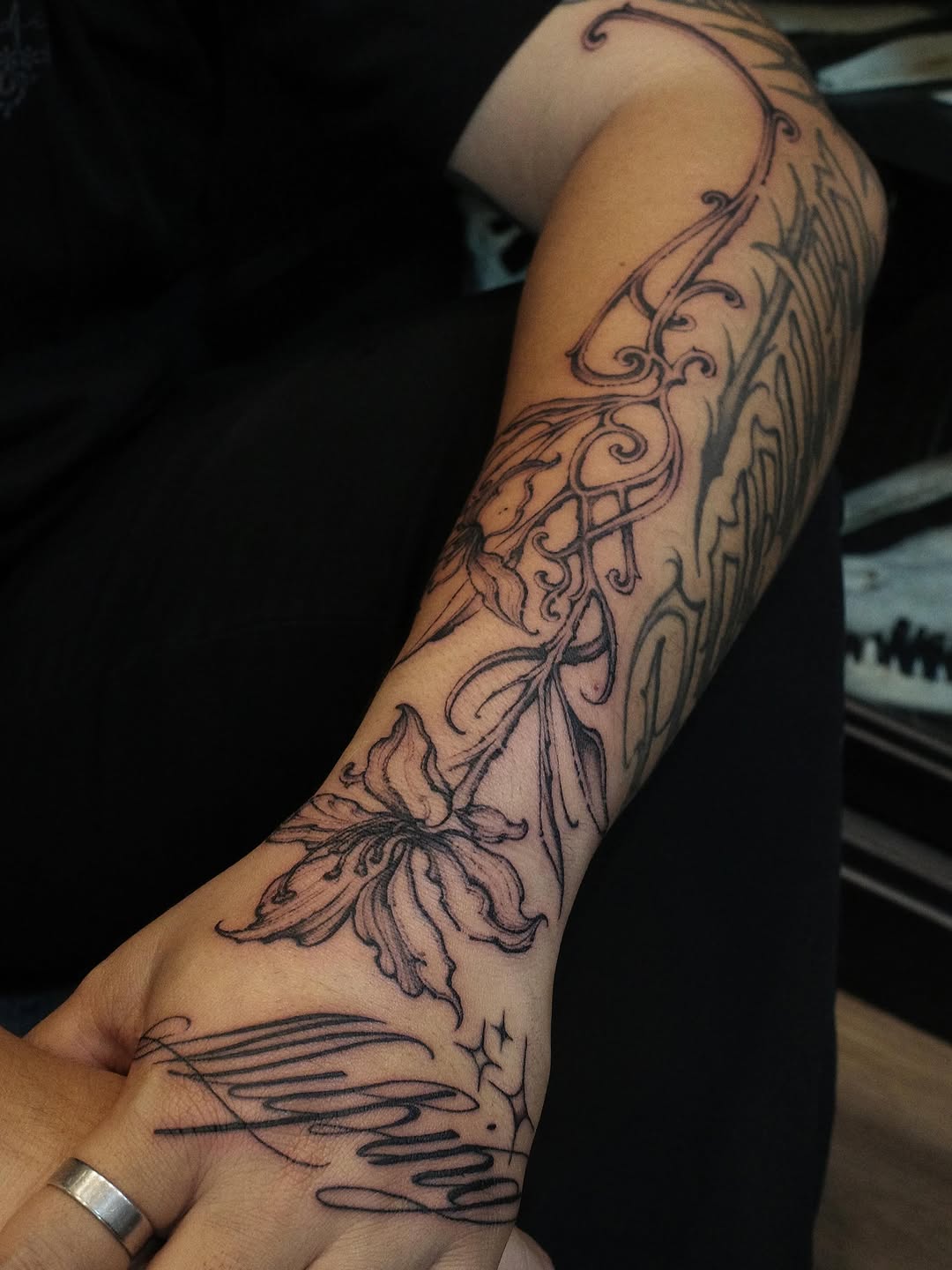 Tattoo by @gf.tattookorat — fine_line, black_and_grey