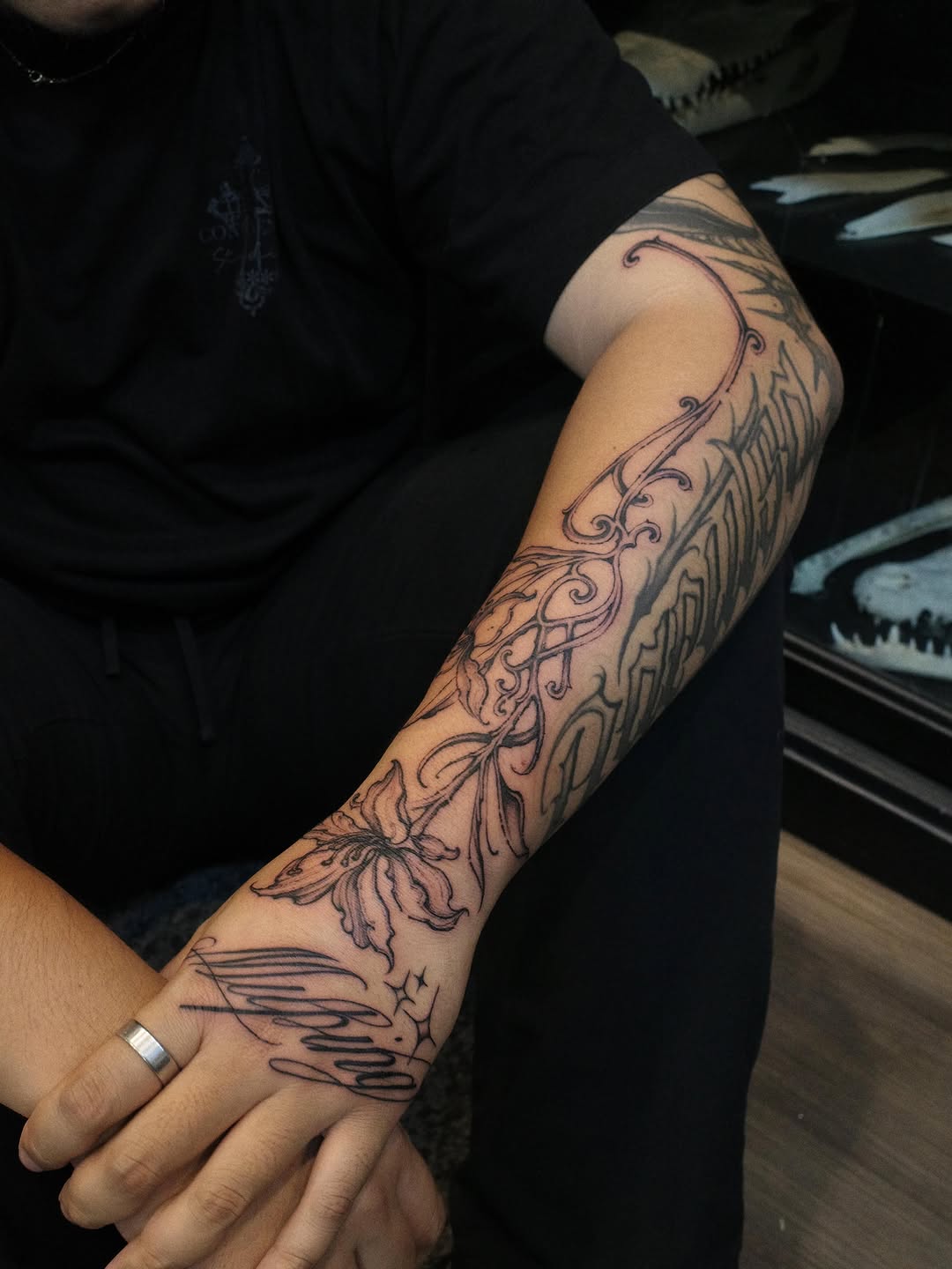 Tattoo by @gf.tattookorat — lettering_script, fine_line