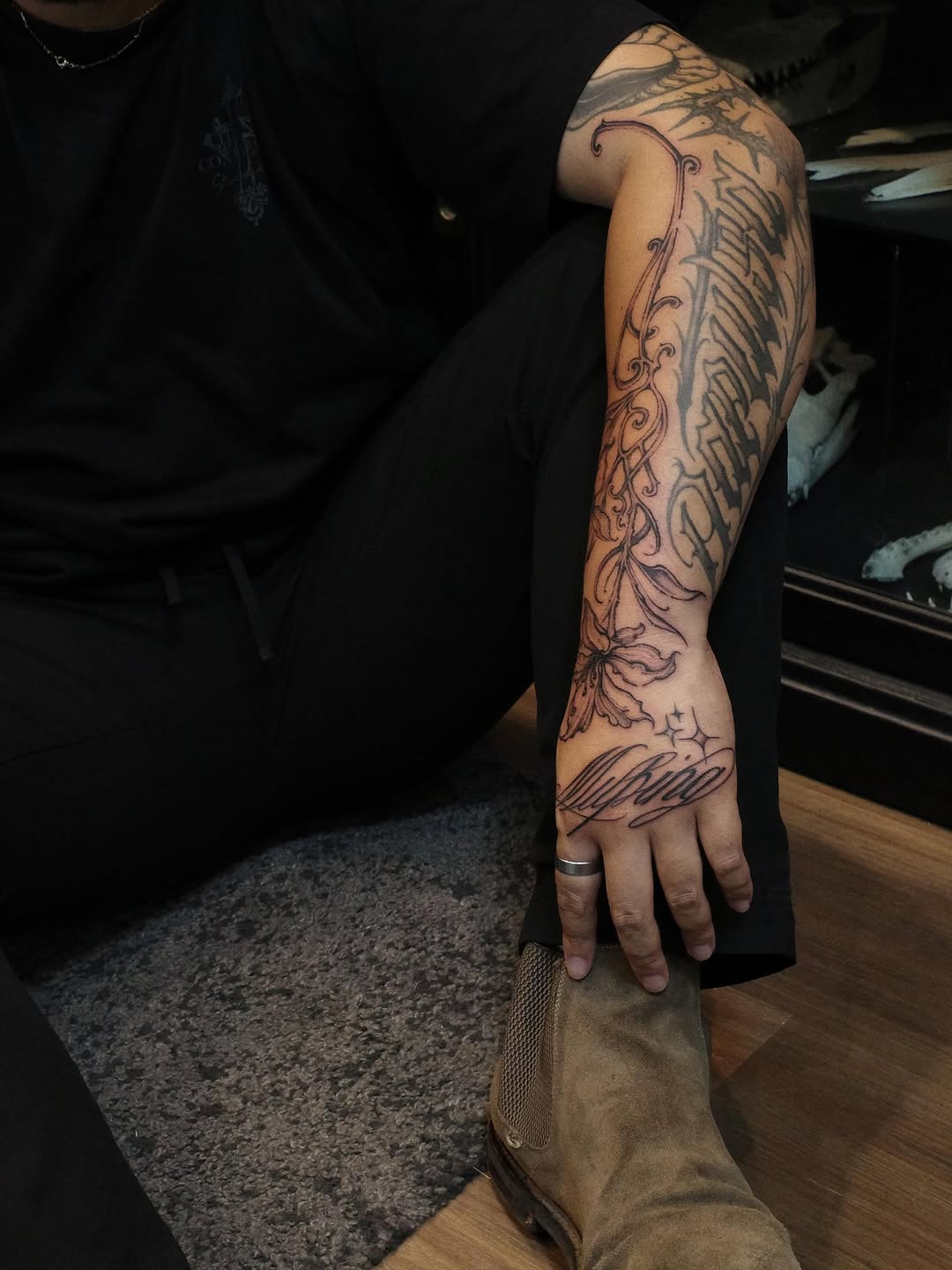 Tattoo by @gf.tattookorat — lettering_script, fine_line
