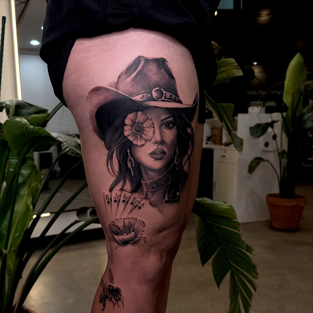 Tattoo by @joe.cruz_tattoos — realism, black_and_grey