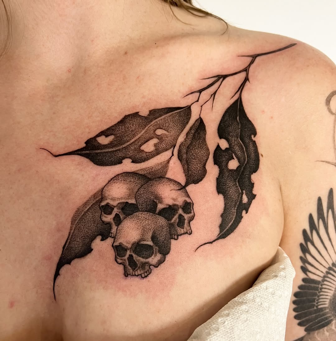 Tattoo by @juliannamenna — dotwork, black_and_grey