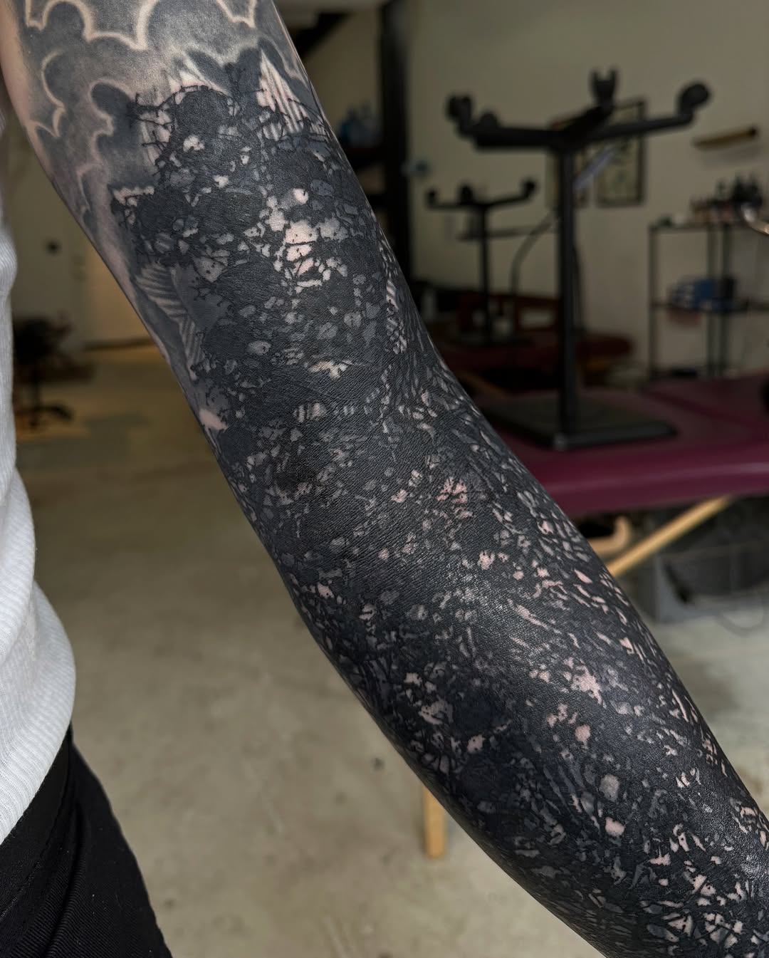 Tattoo by @miserymilkshake — blackwork, illustrative