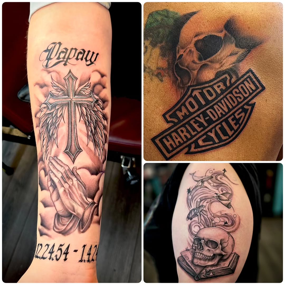 Tattoo by @danielleeink — black_and_grey, lettering_script