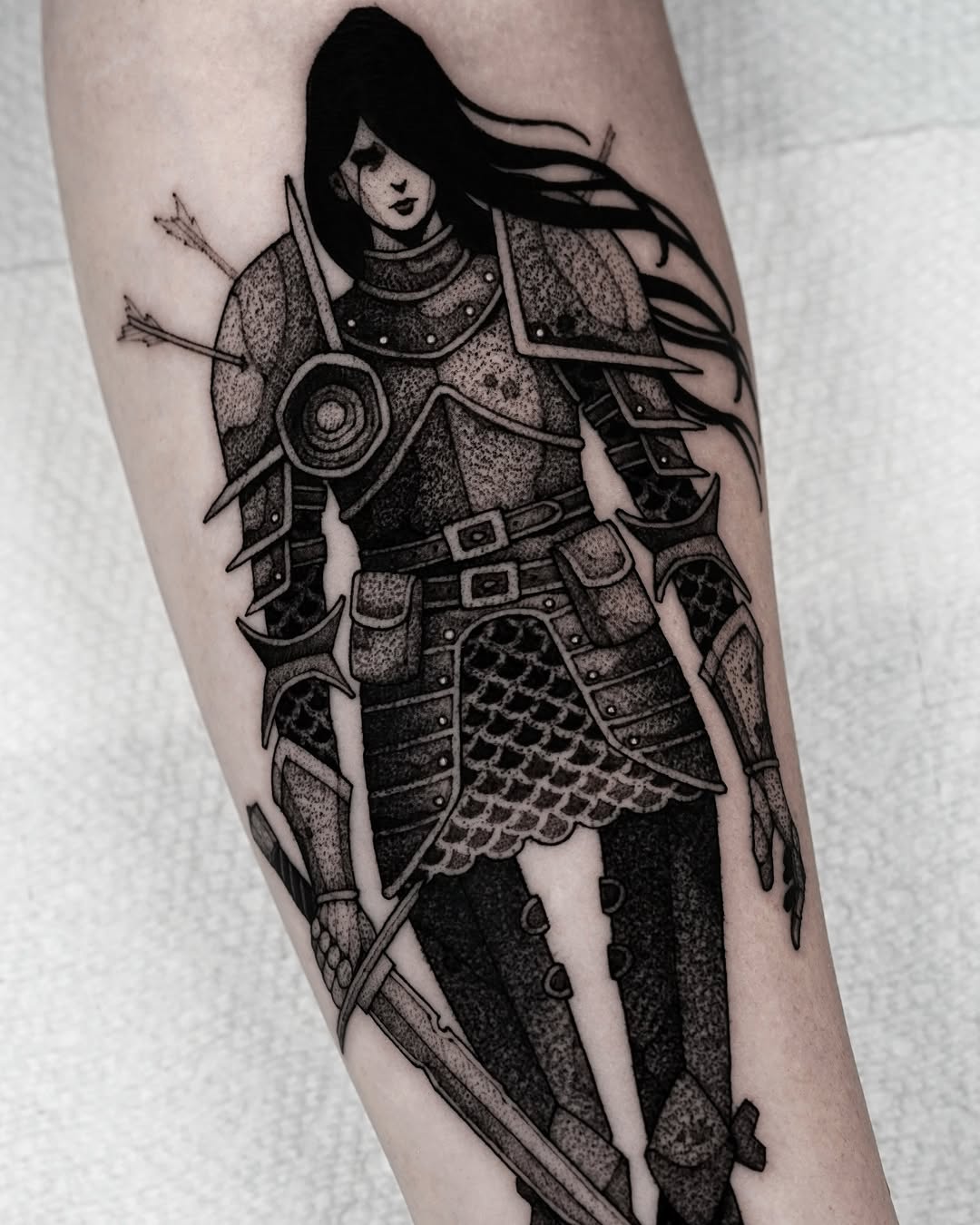 Tattoo by @maxwelllacroix — dotwork, black_and_grey