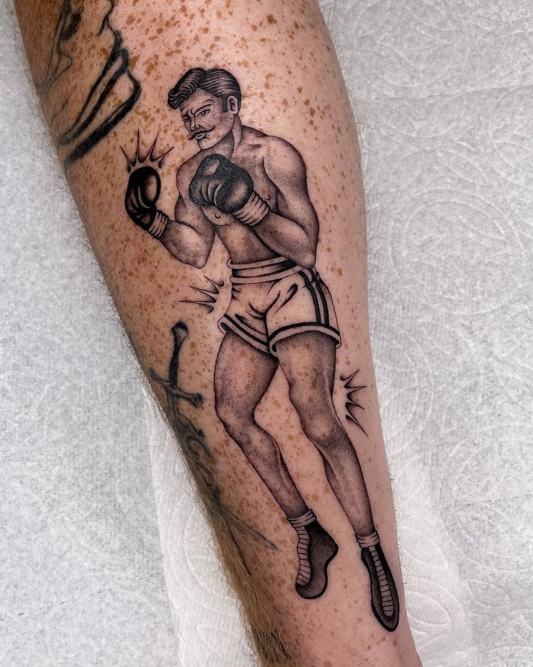 Tattoo by @tattedbypoison — american_traditional, black_and_grey