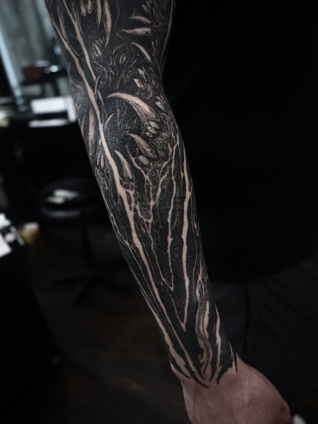 Tattoo by @rokyeom_ — blackwork, dark_realism