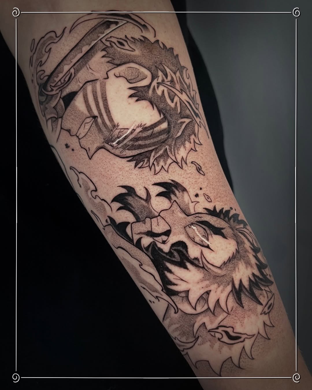 Tattoo by @oditattoos — illustrative, black_and_grey