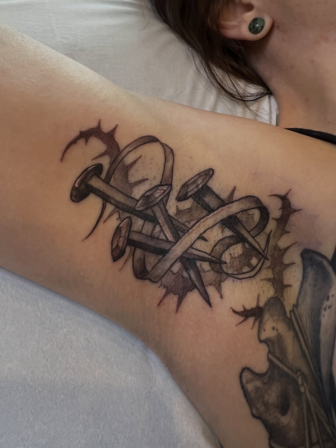 Tattoo by @shawn_hebrank — black_and_grey, dark_realism