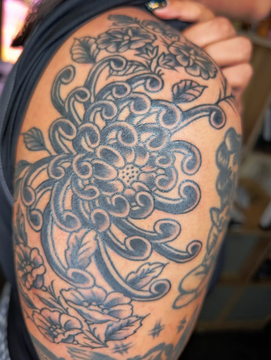 Tattoo by @kronetattoos — japanese_irezumi, black_and_grey