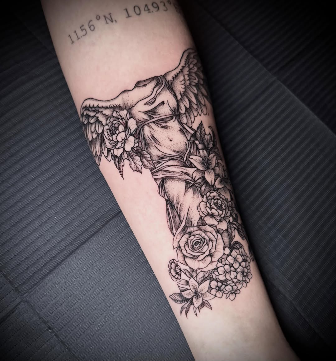 Tattoo by @spikes.and.daisies — black_and_grey, realism