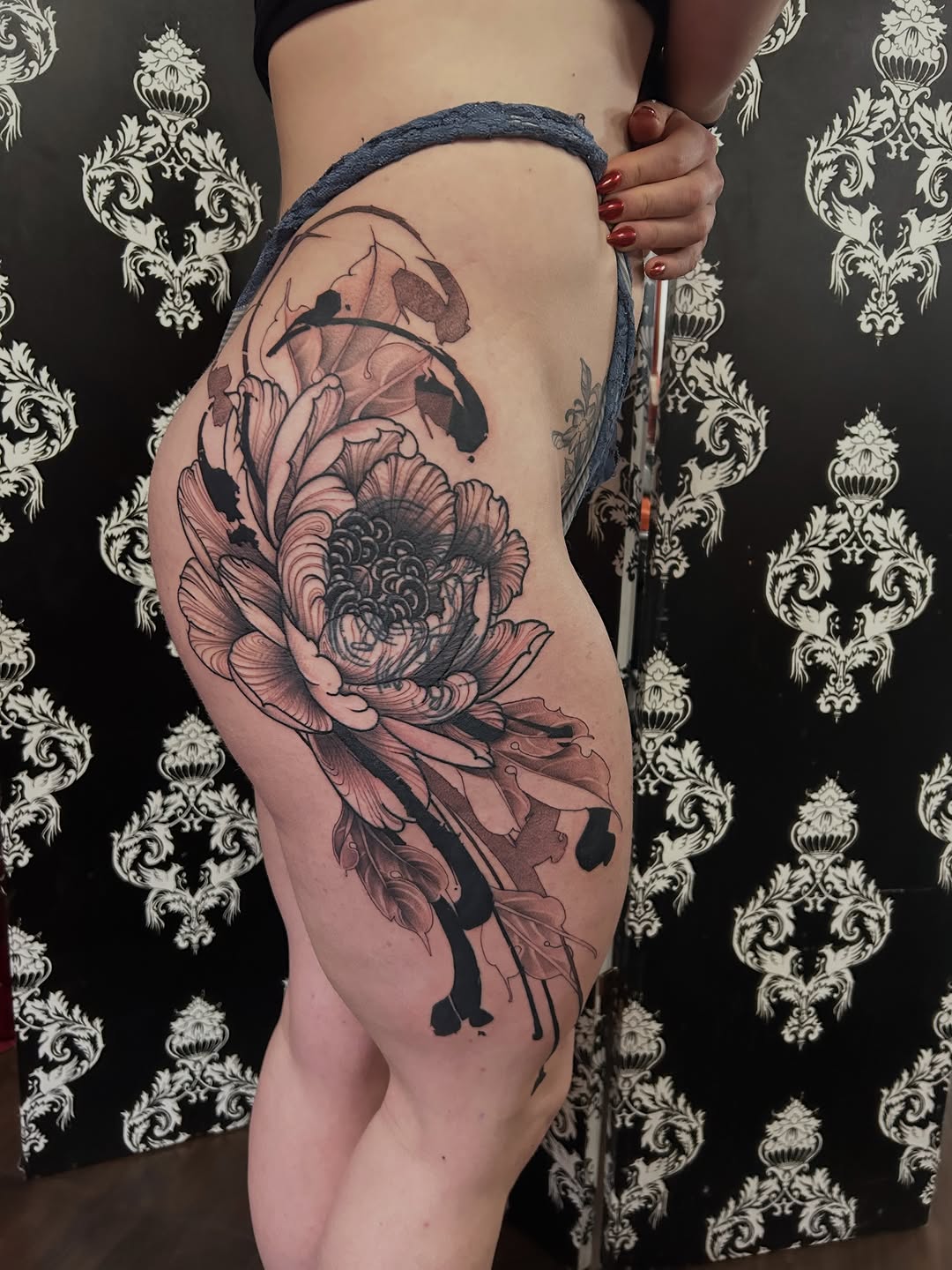 Tattoo by @romaytheart — black_and_grey, ornamental