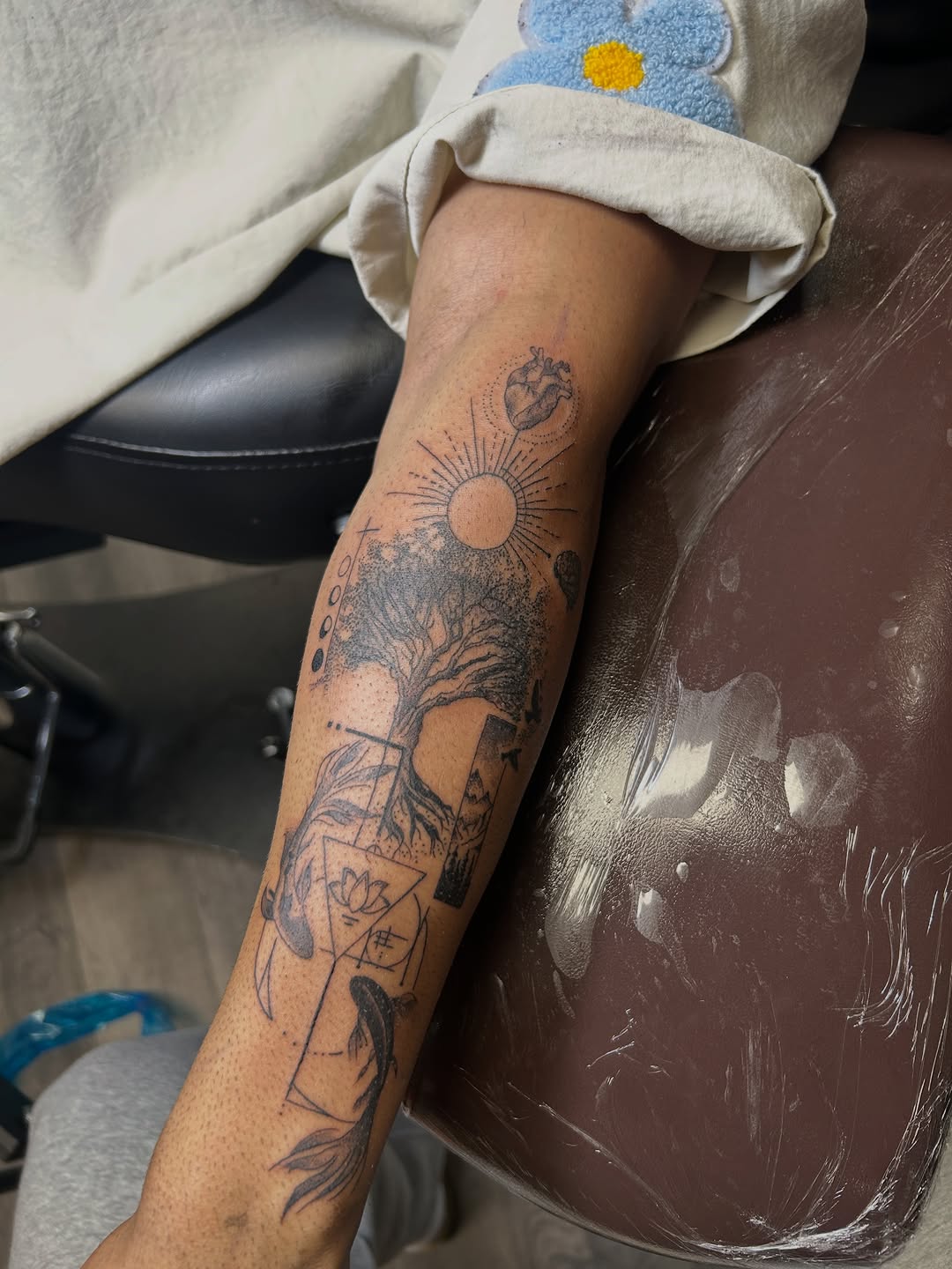 Tattoo by @noahsyer.tats — illustrative, geometric