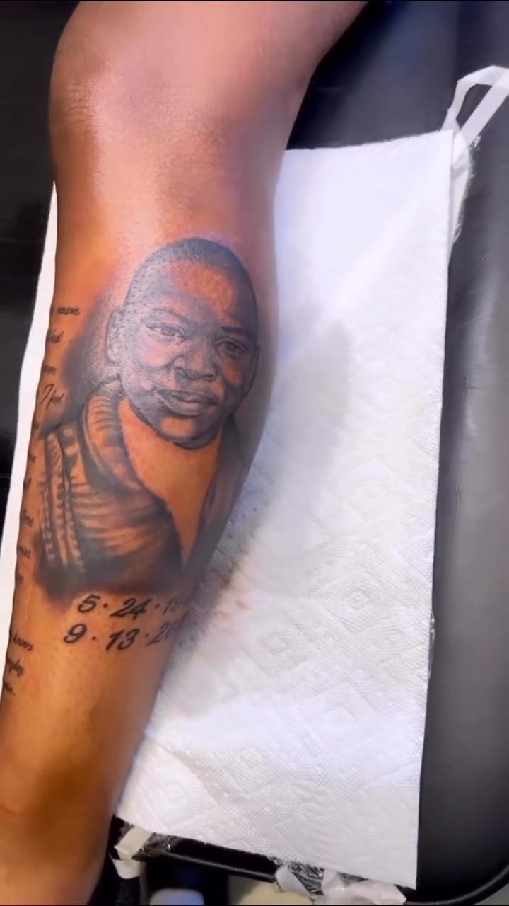 Tattoo by @larrytattooartist — lettering_script, realism