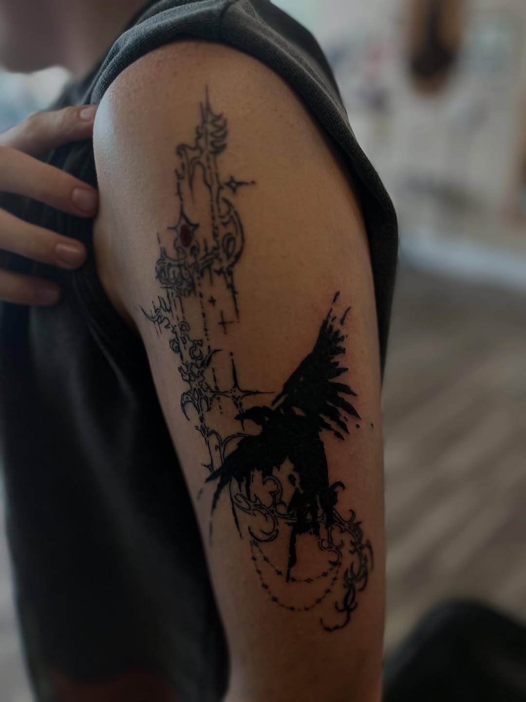 Tattoo by @noir__tattoos — blackwork, ornamental