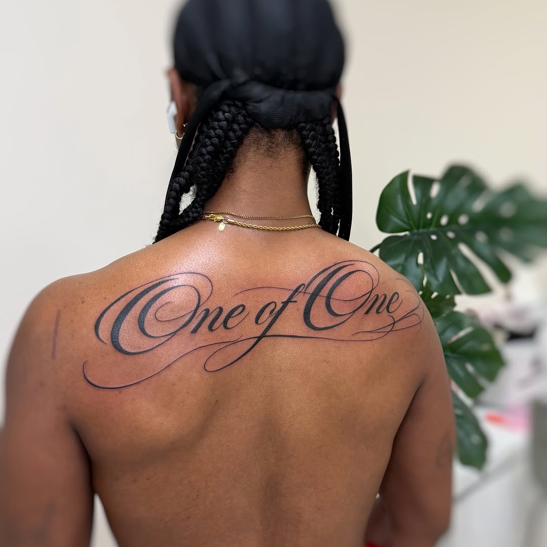 Tattoo by @inkwithd โ lettering_script, fine_line
