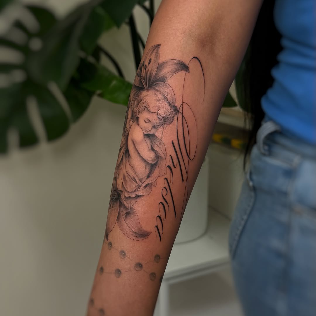 Tattoo by @inkwithd โ fine_line, lettering_script
