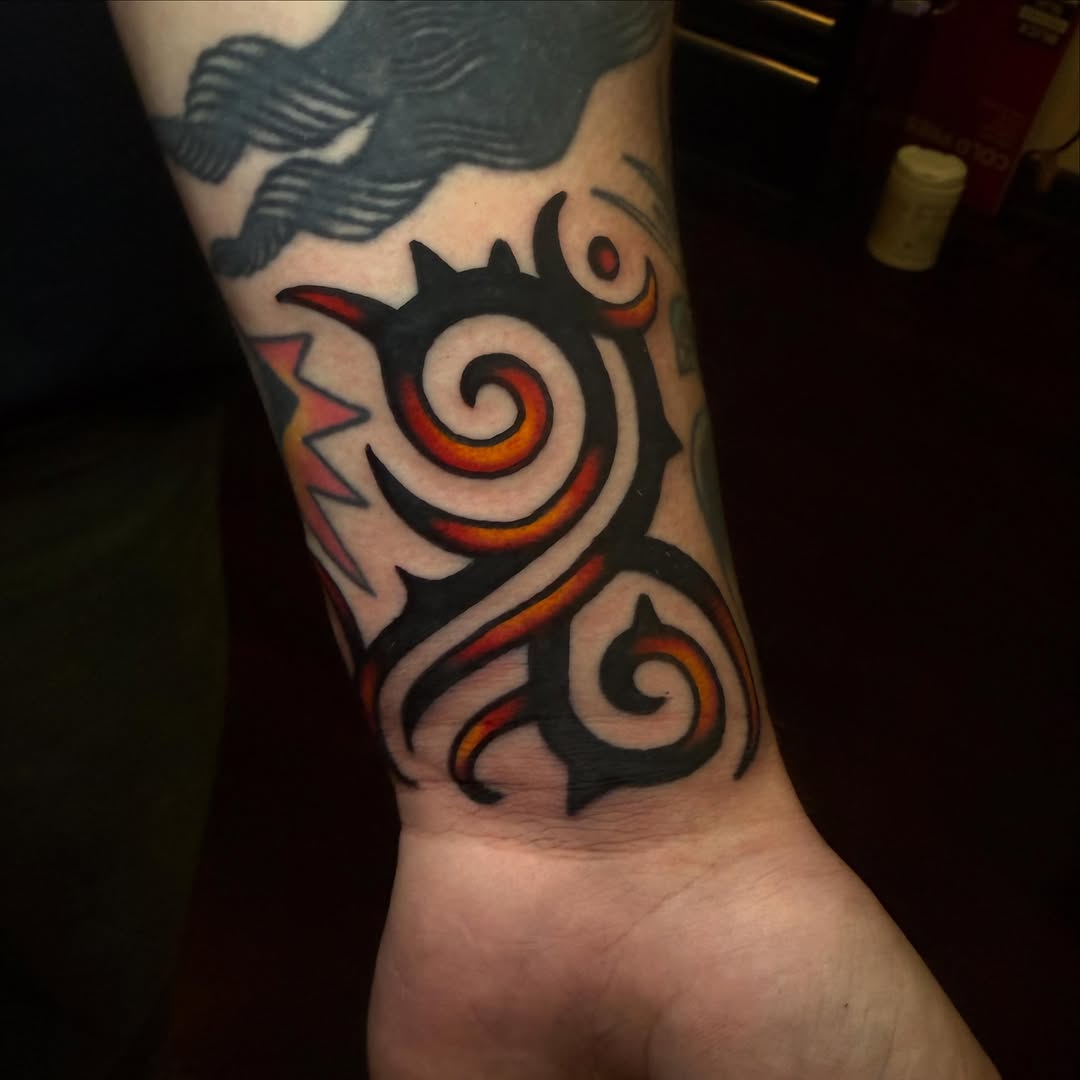 Tattoo by @louisetattooer — tribal, illustrative