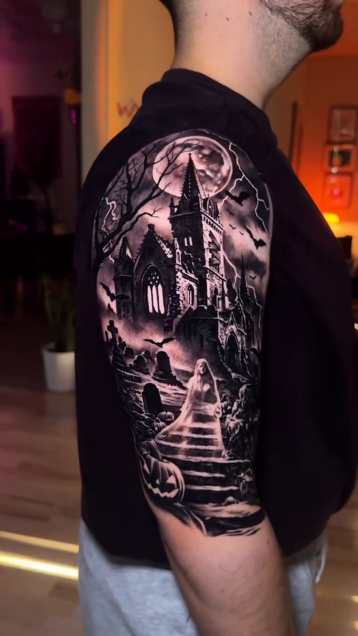 Tattoo by @jonstattoos — black_and_grey, illustrative