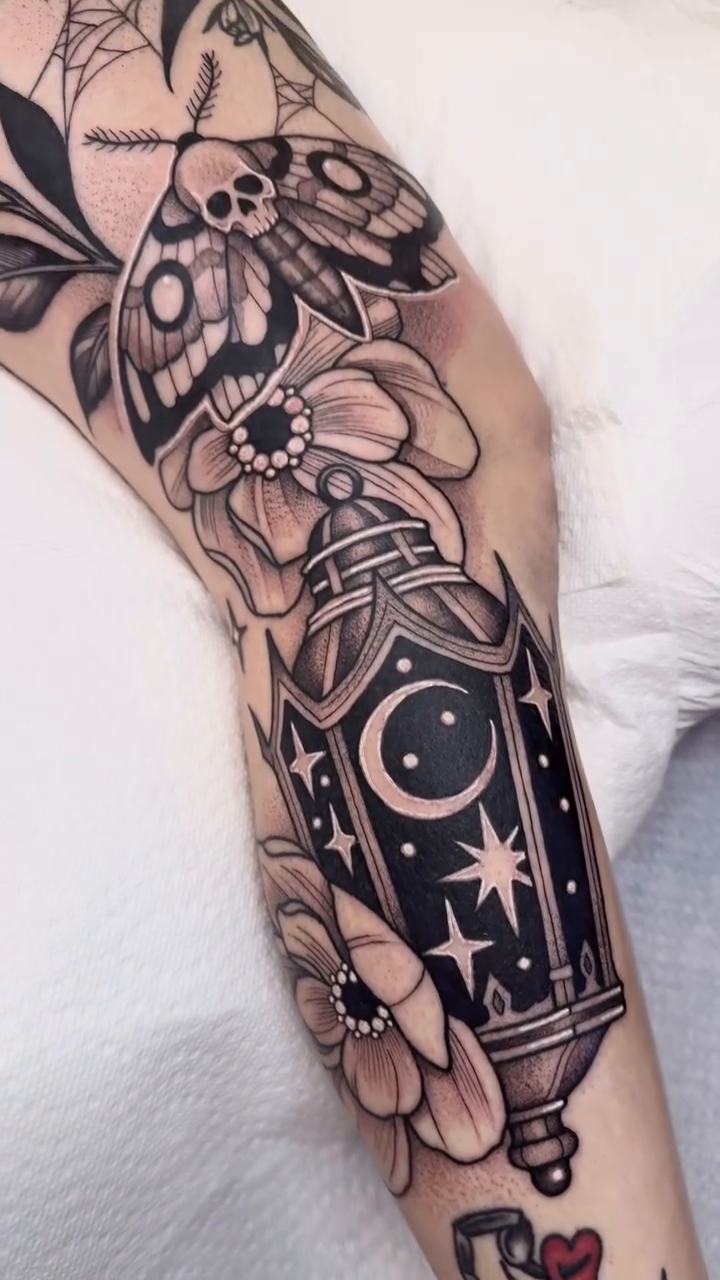 Tattoo by @krissydiane_tattoos — illustrative, black_and_grey