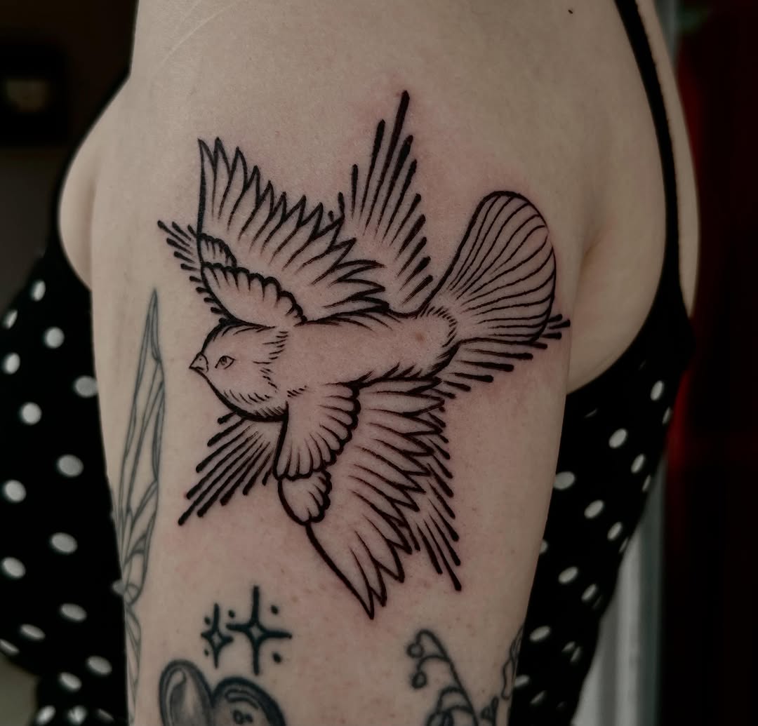 Tattoo by @thirteentatz — black_and_grey, illustrative