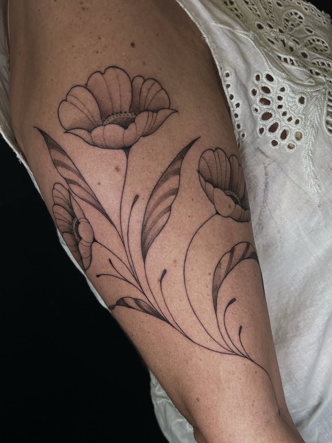 Tattoo by @harmonytattoo_ — fine_line, black_and_grey