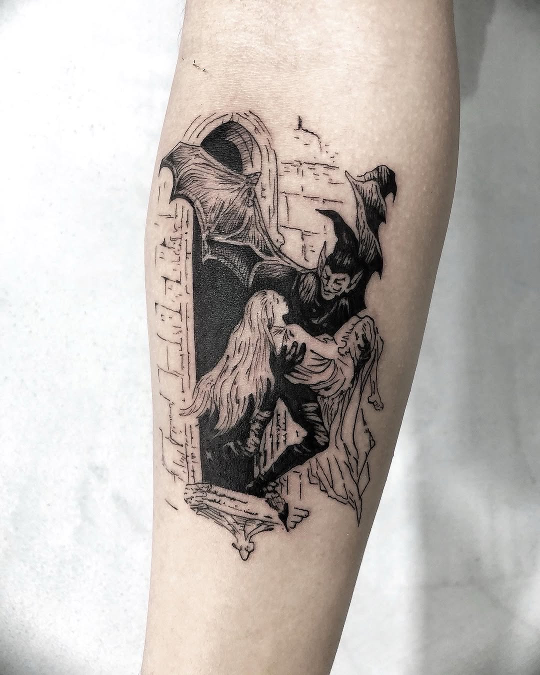 Tattoo by @godlikeadog โ illustrative, black_and_grey