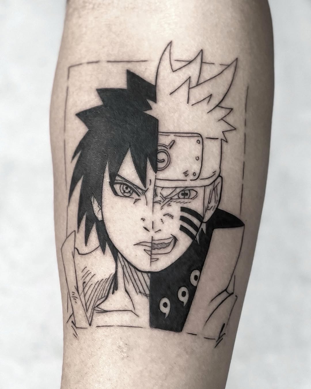 Tattoo by @godlikeadog โ anime, blackwork