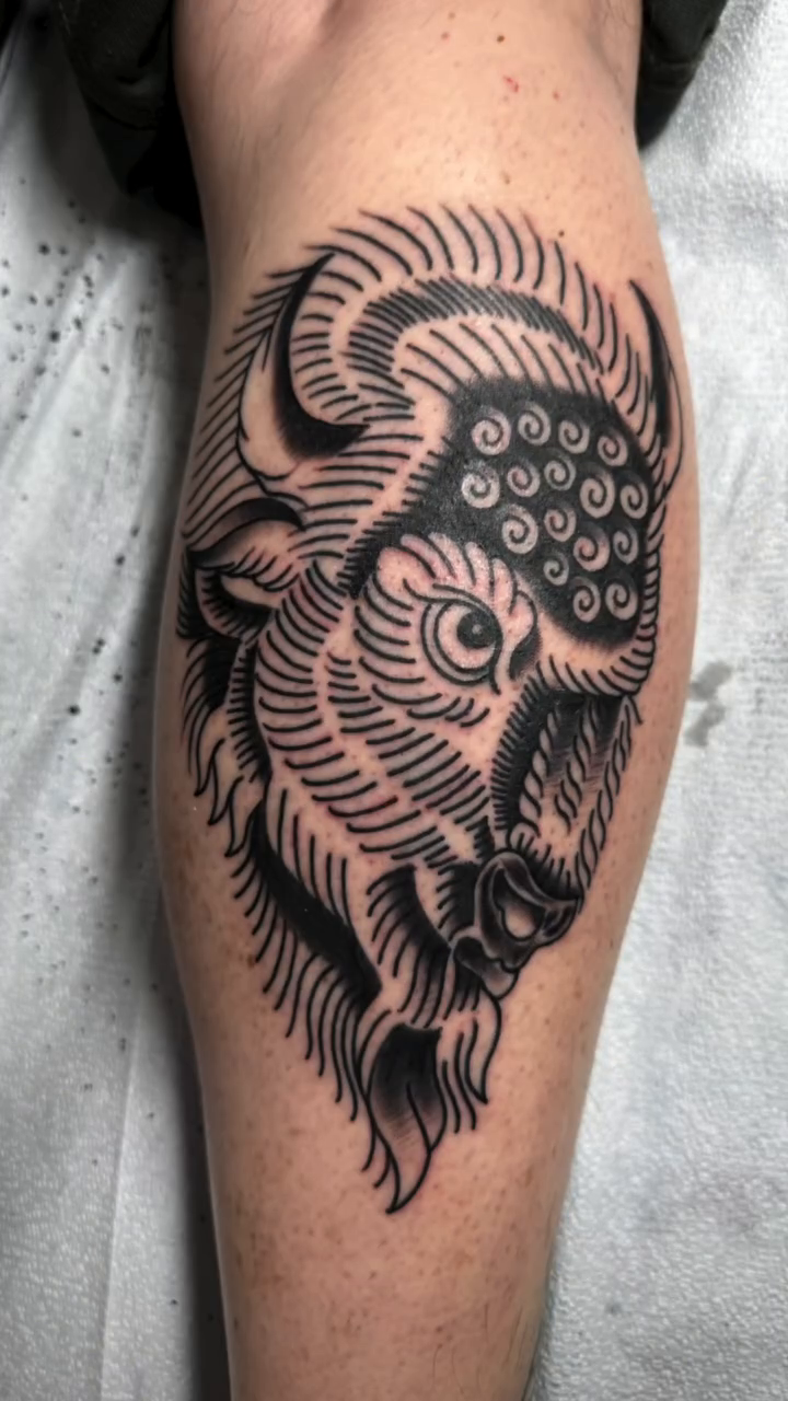 Tattoo by @chrisstuckertattoos — black_and_grey, geometric