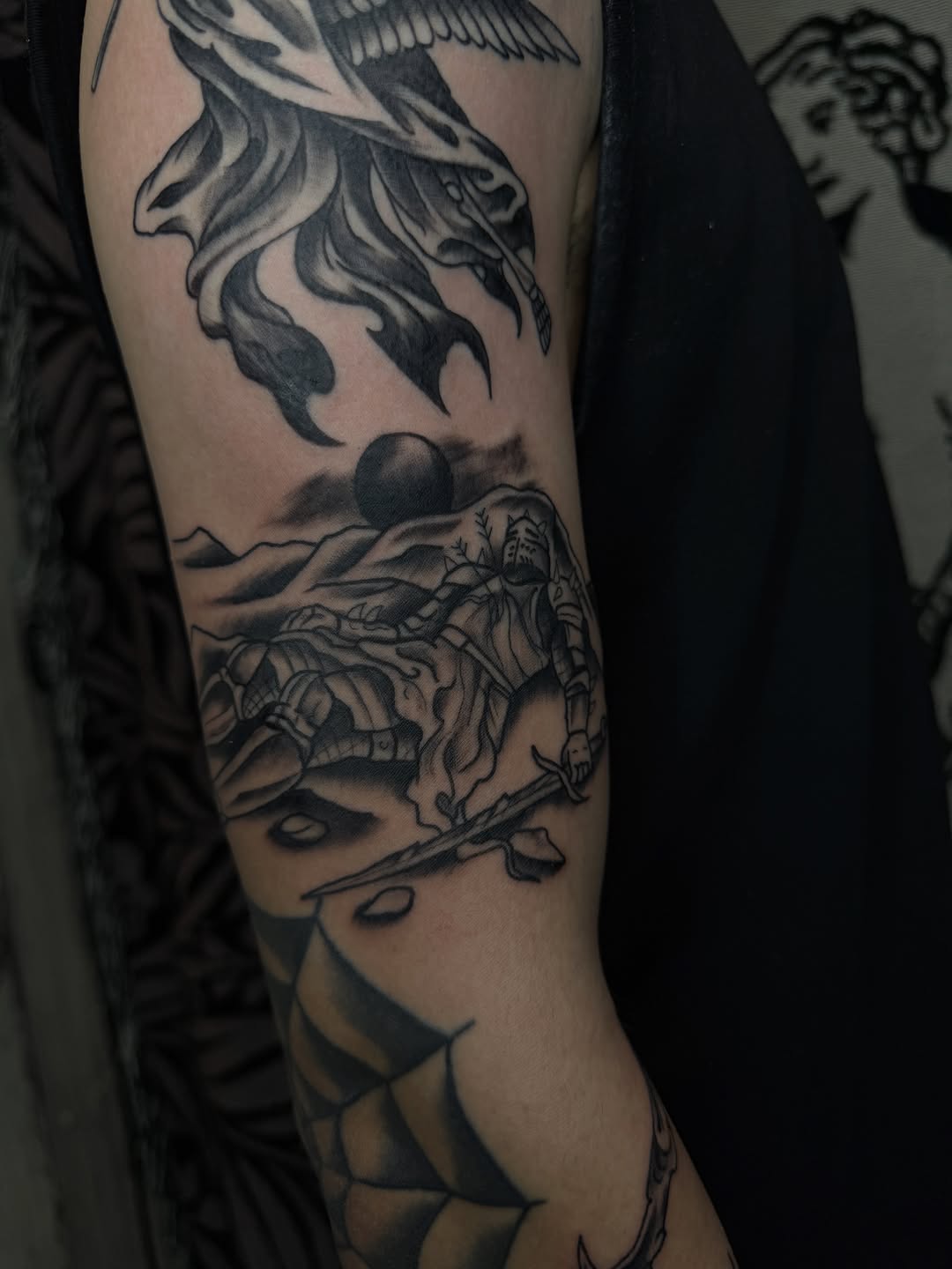 Tattoo by @rustoblack — black_and_grey, realism