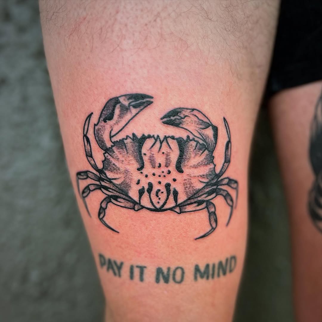 Tattoo by @eekpdx β black_and_grey, lettering_script